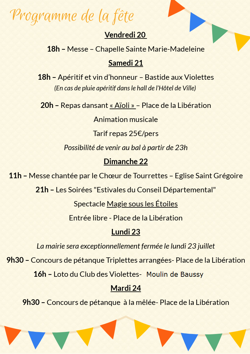 Repas dansant Aïoli - Fête de la Madeleine