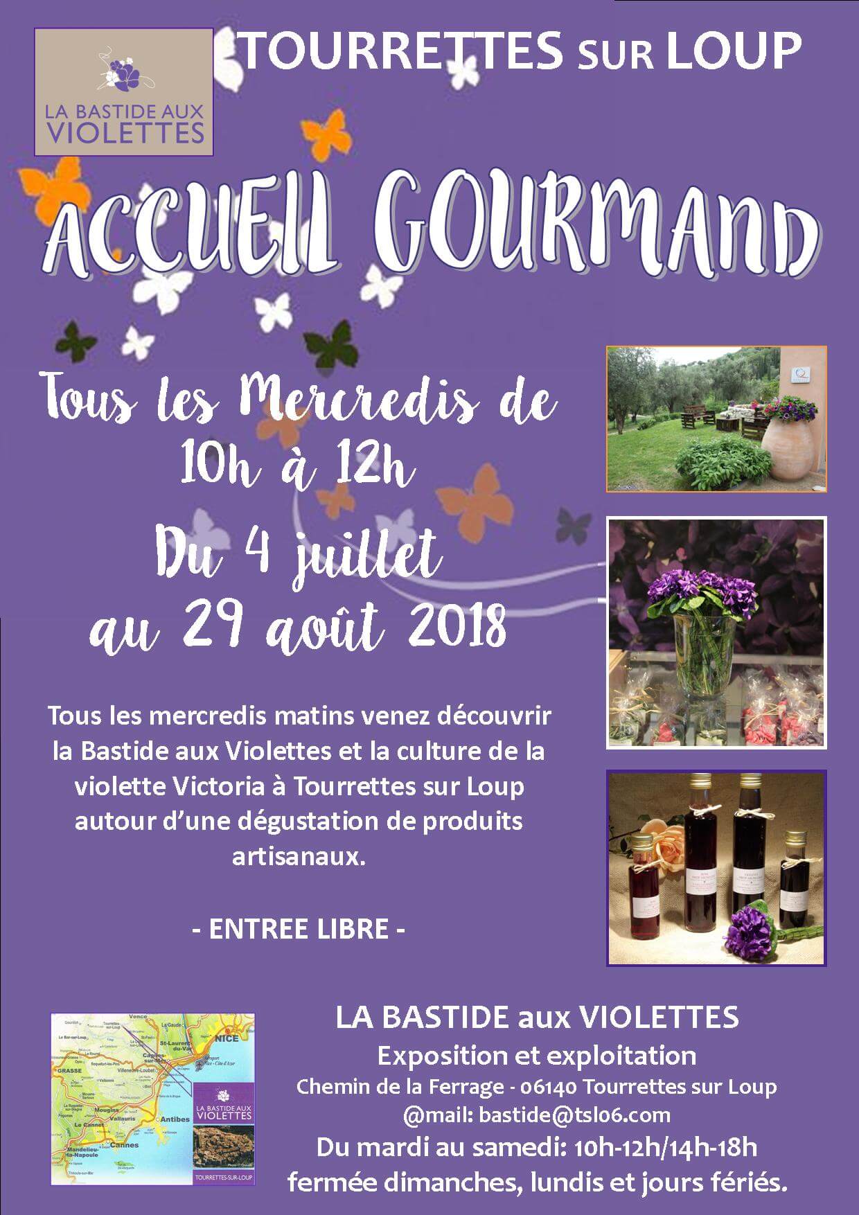 Un accueil gourmand estival sur le thème de la violette