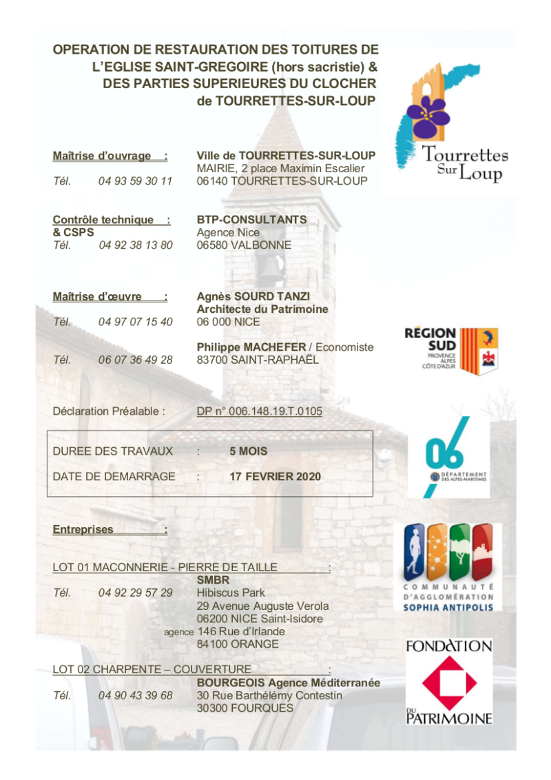 NEWS Restauration église Panneau