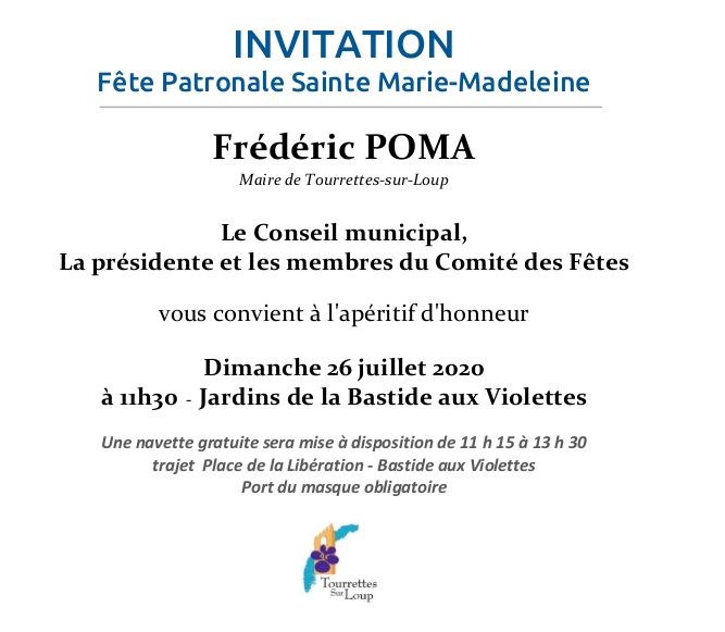 INVITATION Madeleine - Apéritif 26-07-2020