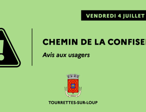 Avis aux usagers du chemin de la Confiserie à Pont-du-Loup